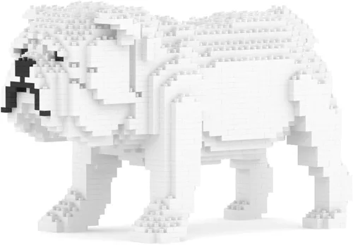 Vista 6 de JEKCA Bulldog inglés 01S-M03 Bloques de construcción de plástico para perros Edad 14+ Marrón claro