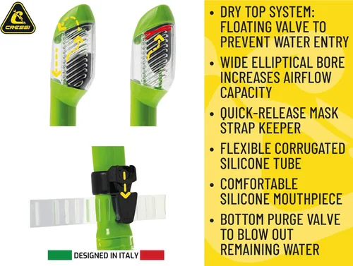 Vista 7 de Cressi F1 y kits de máscara y tubo de esnórquel Supernova Dry, Negro/Negro