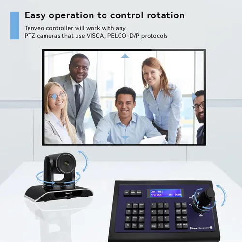 Vista 3 de Tenveo Controlador PTZ Joystick para reuniones de negocios controlador PTZ con funcionamiento joystick TEVO-KZ1