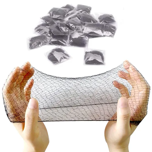 Vista 3 de Polly Online 20 redes para el cabello para mujer, redes invisibles para el cabello con borde elástico (10 unidades negras + 10 unidades café)