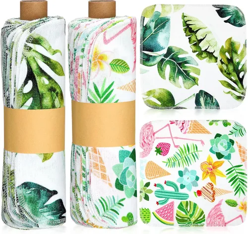 Vista 38 de Redbaker 50 piezas de toallas de papel reutilizables paños de algodón lavables sin papel toallitas absorbentes para inodoro toallas de papel