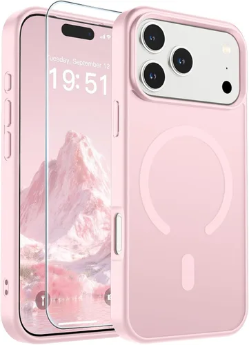 Vista 384 de SUPFINE - Funda magnética para iPhone 14 Pro Max (compatible con MagSafe), (protección contra caídas de grado militar de 10 pies), delgada, Negro