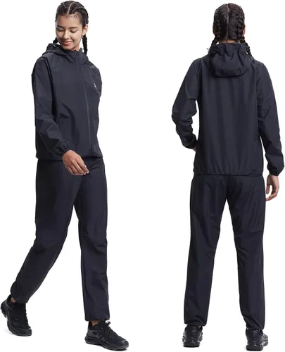 Vista 3 de HOTSUIT Sauna Suit Women Machine Washable Sweat Sauna Jacket Pants Anti Rip Sweat Suits for Gym Workout