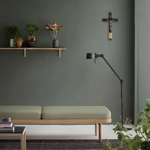 Vista 7 de Asterom Rustic Crucifix Wall Cross - Handmade Wooden Catholic Crucifix Unique Charred Oak Technique - 12 Inch