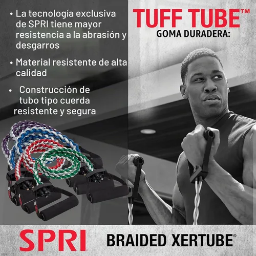 Vista 3 de SPRI Xertube, cuerdas trenzadas para ejercicios con banda resistente