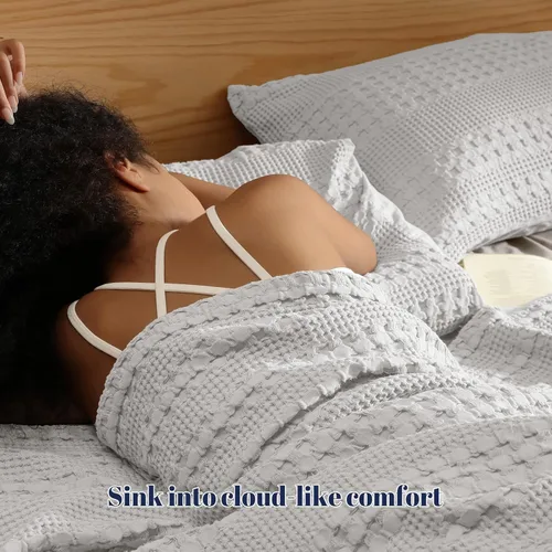 Vista 26 de PHF - Fundas de almohada 100% algodón con tejido gofre europeo, 26 x 26 pulgadas, 2 unidades para decoración elegante del hogar, para cama, sin