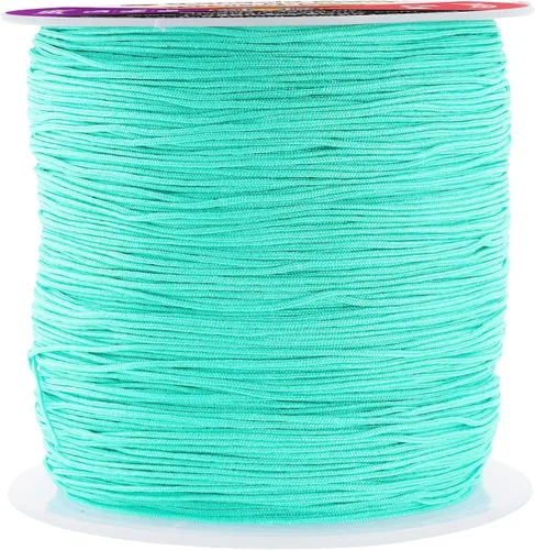 Vista 35 de Mandala Crafts Cordón de Satén de Nylon para Fabricación de Joyas - 1mm 109 Yardas Cuerdas de Nylon Champagne Rattail Cordón de Nudo Chino