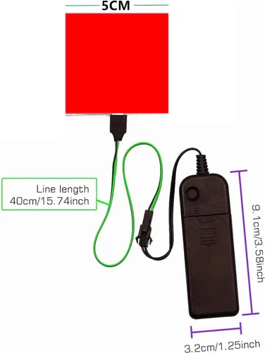 Vista 5 de Panel LED flexible, hoja de panel electroluminiscente EL, cinta cortable y suave para máscara, cosplay, decoración de fiesta, bricolaje - parpadeo