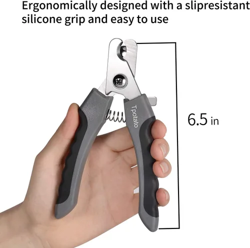 Vista 6 de Tpotato Cortaúñas para perro, cortaúñas para perro, de raza grande con sensor rápido, cortaúñas profesional para gatos Safari con protección
