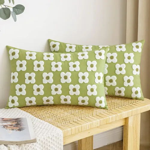 Vista 30 de EMEMA - Juego de 2 fundas decorativas para almohada de otoño, amarillas, de 18 x 18 pulgadas, con diseño de girasol jacquard y margaritas, funda