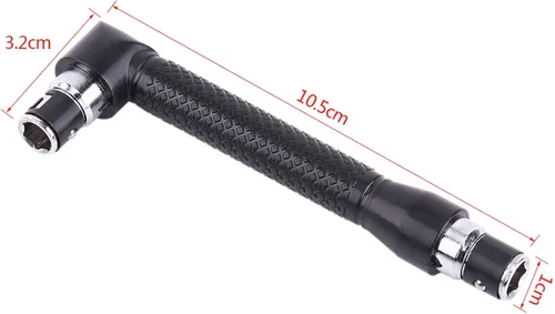 Vista 6 de Mango de extensión en forma de L de doble cabeza hexagonal destornillador con 10 puntas de destornillador, 1/4 de pulgada de doble cabeza hexagonal