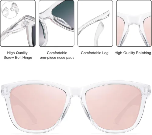 Vista 4 de Gafas de sol para mujer y hombre, clásicas, retro, polarizadas, gafas de sol de moda, protección UV400