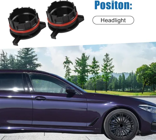 Vista 2 de H7 Soporte de retención de base de adaptador de faros LED para BMW 540i 1997-2000 (juego de 2)