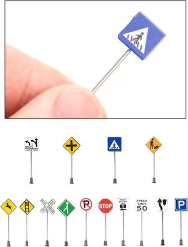 Vista 5 de Paquete de 14 carteles hechos a mano con escala 1:87 HO para decoración de escenas