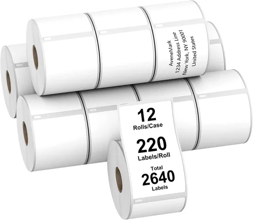 Vista 9 de Etiquetas térmicas directas compatibles de 1-1/8" x 3-1/2" para DYMO 30252 – 24 rollos, 8400 unidades – Etiquetas de dirección, código de barras
