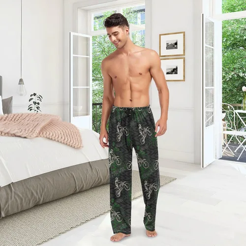 Vista 6 de Ollabaky Pantalones de pijama para hombre, pantalones de descanso con bolsillos, Multi