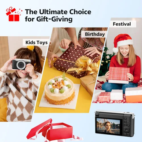 Vista 9 de Cámara digital para fotografía, cámaras de vlogging 4K de 75 MP, cámara con zoom 16x y enfoque automático con pantalla abatible de 180° de 3