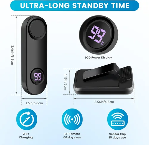 Vista 4 de Turner de páginas para Kindle Paperwhite, RF Control remoto Clicker Page Turner Accesorios Kindle para iPhone, iPad, tabletas Android, novelas