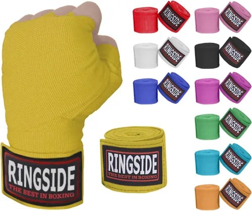 Vista 15 de Ringside Mexican Style Boxing Hand Wraps (Pairs) - 180" Semi-Elastic Cotton Blend Wrist Support with Thumb Loop for MMA, Muay Thai, Kickboxing