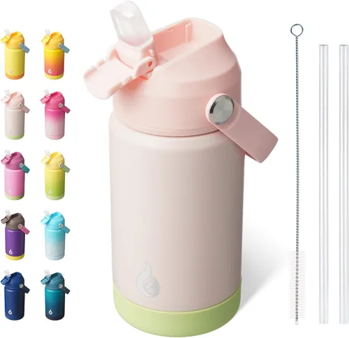 Vista 34 de BJPKPK - Botella de agua aislada con tapa de popote, termo grande de 40 onzas, botellas de agua de acero inoxidable libres de BPA a prueba de fugas