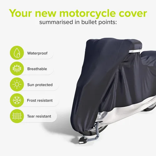 Vista 5 de VELMIA Funda para Motocicleta Extremadamente Resistente al Calor hasta 550 °F Funda de Motocicleta Impermeable al Aire Libre de Alto Estándar