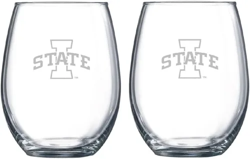 Vista 26 de RFSJ Juego de 2 copas de vino o bebidas con logotipo de Satin Frost (Alabama)