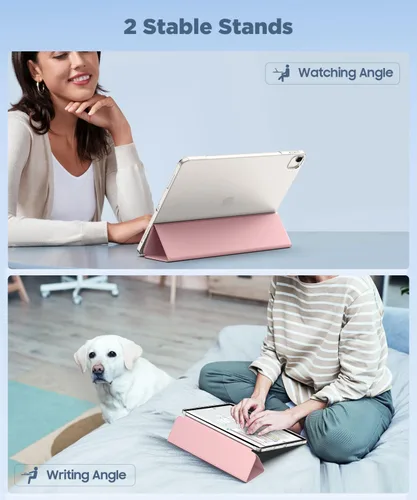 Vista 5 de MoKo para iPad Air de 13 pulgadas, funda M3 2025/M2 2024, funda para iPad Air de 13 pulgadas con parte trasera de TPU translúcida y esmerilada