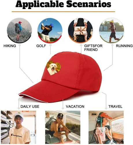 Vista 6 de Gorra de béisbol personalizada con logotipo de imagen personalizada con texto y cierre ajustable, gorra de camionero para hombres y mujeres