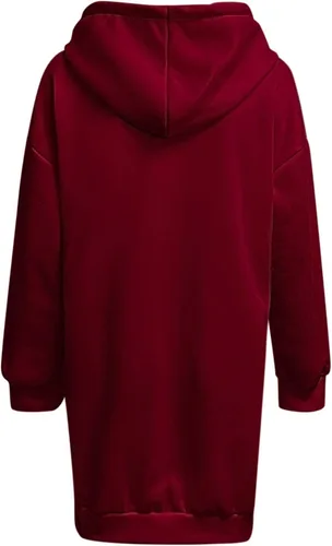 Vista 5 de Huilaibazo Vestido con capucha y cuello de botón para mujer, casual, ligero, vestido tipo sudadera para invierno y otoño