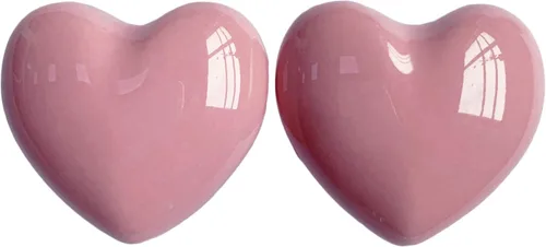 Pomos de cerámica para cajones en forma de corazón, tiradores de armario con tornillos de 3 tamaños, pomos para muebles de cocina para armario, Rosa
