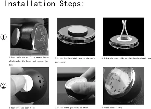 Vista 3 de Higrómetro para salpicadero de coche - Mini higrómetro para vehículo decorativo Clip para salida de aire