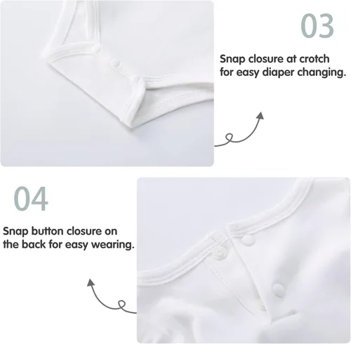 Vista 5 de pureborn Mameluco de algodón súper suave para bebés y niñas de 0 a 24 meses