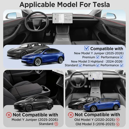 Vista 8 de Bandeja Organizadora de Consola Central para Tesla Model Y Accesorios Juniper 2025 2026/Para Tesla Model 3 Highland Accesorios 2024 2025 2026