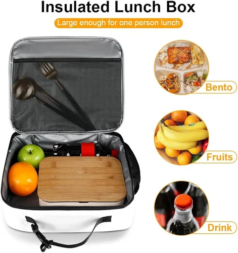 Vista 7 de Lonchera reutilizable con diseño de pingüinos, bolsa de almuerzo aislada, lonchera para comida y alimentos, bolsa de mano para mujeres, niños