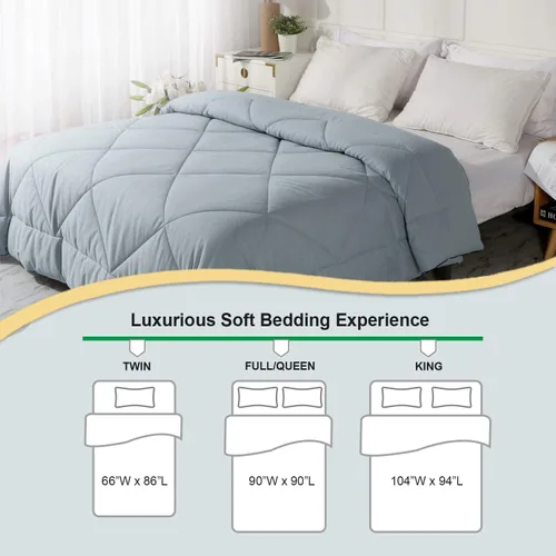 Vista 2 de 2025 Juego de edredón Premium Actualizado de Cama sin Vacío para Todas las Estaciones 100% Algodón Relleno - Reversible, Ligero, Suave, Transpirable