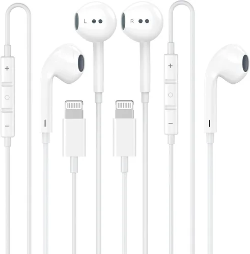 Paquete de 2 auriculares con cable para iPhone, micrófono integrado y control de volumen, auriculares de reducción de Nosie compatibles con iPhone