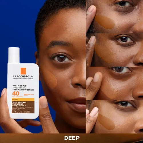 Vista 4 de La Roche-Posay Anthelios Sunscreen SPF 40, Ultra-Light Fluid Broad Spectrum SPF 40, Face Sunscreen with Titanium Dioxide Mineral, Lightweight &