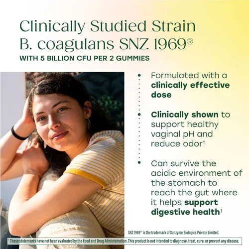 Vista 4 de MegaFood Gomitas probióticas + prebióticas para mujer, prebióticos y probióticos sin azúcar para mujeres, vitamina C y arándano, apoya la salud