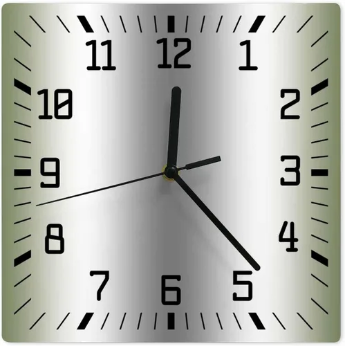 Vista 20 de Reloj de pared de madera blanco y negro degradado, silencioso, sin tictac, simple, abstracto, a rayas, estilo granja, cuadrado, funciona