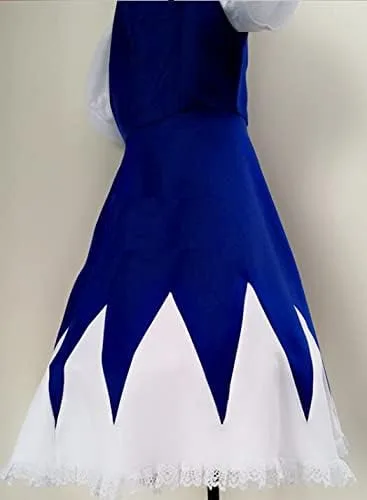 Vista 6 de Nsoking Disfraz de anime Cirno para cosplay, uniforme escolar, vestido de Halloween personalizado
