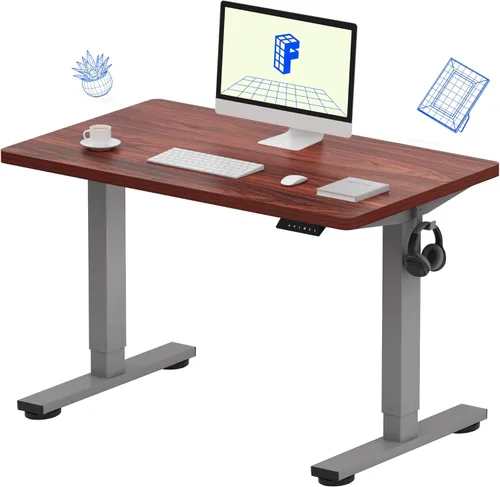 Vista 7 de FLEXISPOT EN1 Escritorio eléctrico de pie de una pieza de 48 x 24 pulgadas, altura ajustable, para oficina en casa