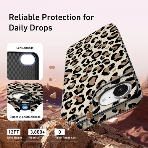 Vista 743 de LETO para iPhone 15 Pro Funda tipo cartera - Tapa tipo folio con patada - Diseños de moda - Tarjetero - Funda protectora para mujeres y niñas - 6.1