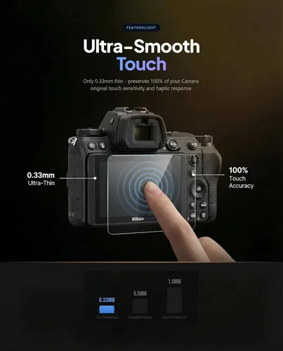 Vista 7 de iDaPro Protector de pantalla para Nikon D850 + pantalla superior (paquete de 2+2) vidrio templado, grado militar 9H, antiarañazos, antirreflejos