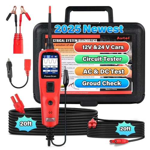 Autel PowerScan PS100 - Probador de circuito automotriz 2.0, herramienta de sonda de circuito de alimentación de 12-24 V, buscador de circuito