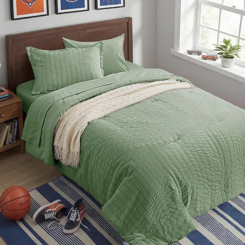 Vista 37 de Zzlpp - Juego de edredón tamaño queen, gris oscuro, de sirsaca, 7 piezas, para todas las estaciones, incluye 1 edredón, 2 fundas de almohada, 2