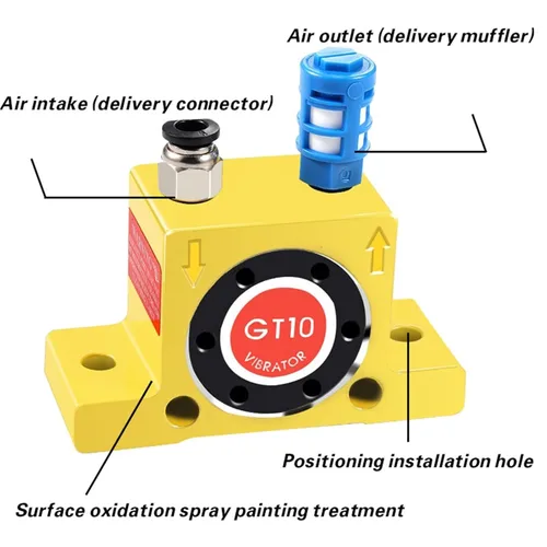 Vista 5 de 1Pcs Pneumatic oscillator Vibrator Turbine Vibrator GT4 GT8 GT10 GT16 GT25 GT30/K8 K13 K16 K30(GT-10)