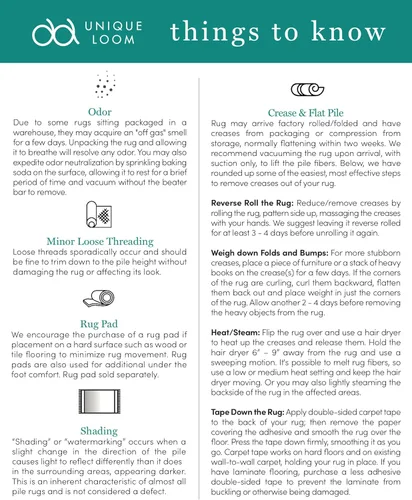 Vista 4 de Unique Loom Nyla Collection - Alfombra de área - Princesa (6 pies 1 pulgada x 9 pies, rectangular, amarillo mostazaazul)