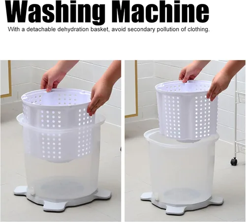 Vista 7 de Mini lavadora portátil, lavadora manual de ropa interior Lavadora de ropa interior para dormitorio en casa, gris