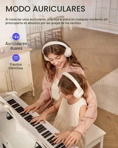Vista 4 de Donner Piano digital con 88 teclas dinámicas graduadas de acción de martillo con teclado ponderado, piano digital vertical DDP-200 para profesional