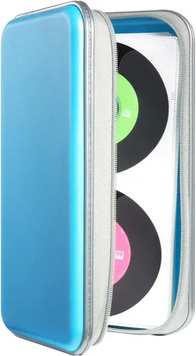 Vista 21 de UENTIP Funda para CD, capacidad para 96 CD, de plástico duro, cartera protectora para CD/DVD, para coche, hogar, viajes (96, negro)